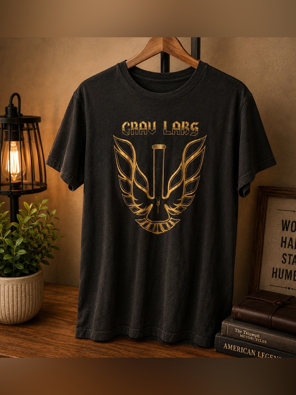 Grav labs Gray Graphic T-Shirt with Gold Design